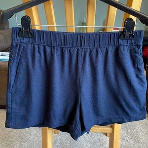 Vero Moda Helen Milo blue linen shorts